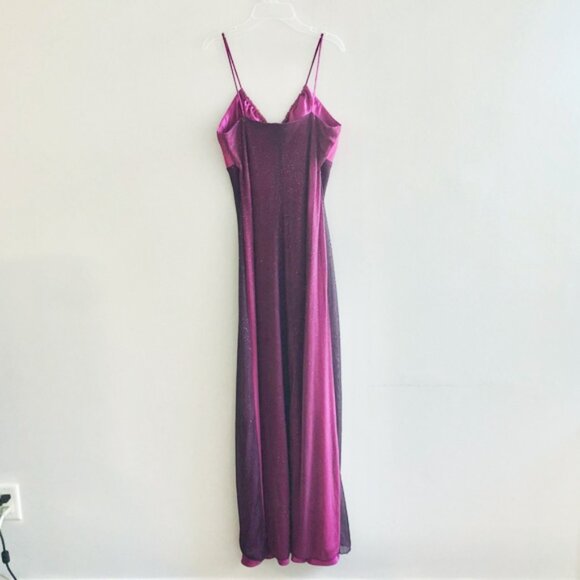 Le Chateau Pink and Purple Split Slip Maxi Dress Size XL - Picture 2 of 7